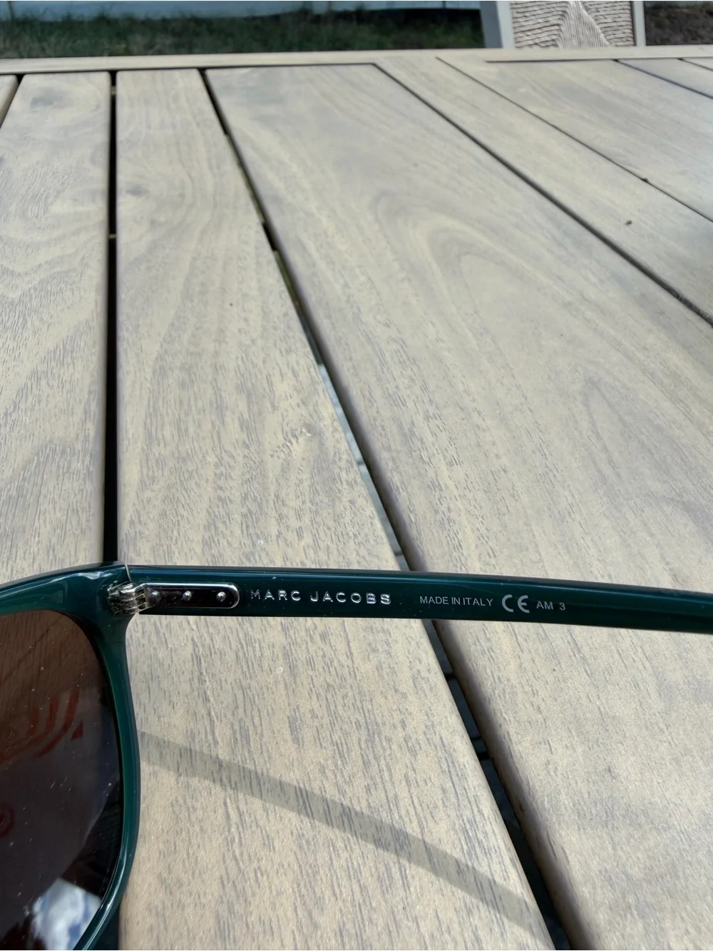 Marc Jacobs Teal Acetate Sunglasses with Brown Lenses